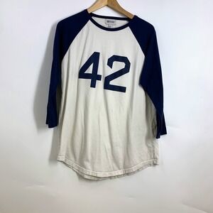 Ebbets Field Jackie Robinson 42 Baseball Jersey Long Sleeve Raglan Men's L